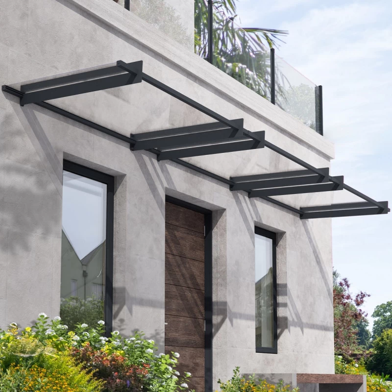 Auvent Marquise En Acrylique Gris Clair NANCY™ 4500 – Canopia By Palram 1 Auvent Marquise En Acrylique Gris Clair NANCY™ 4500 – Canopia By Palram