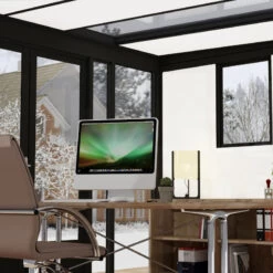 Studio De Jardin En Aluminium Et Bois Composite 10,1m² - Isolation Triple Paroi Copenhagen – Canopia By Palram -Outdoor Soldes bureau de jardin en aluminium et bois composite 101m isolation triple paroi copenhagen canopia by palram 4