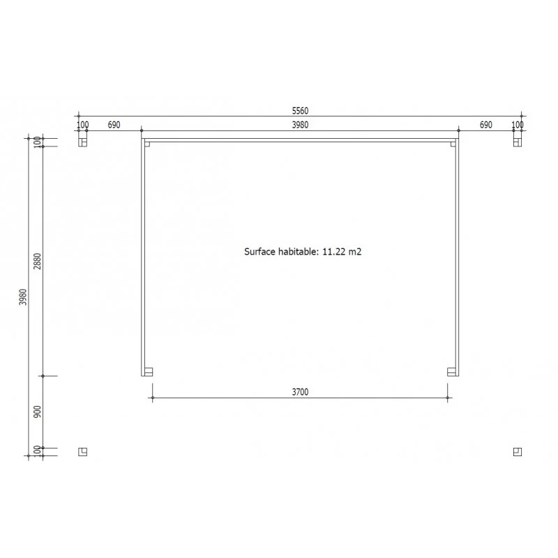 Bureau De Jardin En Bois Massif Avec Terrasse 16,5m² - Madriers 40mm Gardy Shelter 2 Bureau De Jardin En Bois Massif Avec Terrasse 16,5m² - Madriers 40mm Gardy Shelter – Image 2