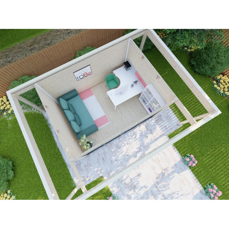 Bureau De Jardin En Bois Massif Avec Terrasse 16,5m² - Madriers 40mm Gardy Shelter 5 Bureau De Jardin En Bois Massif Avec Terrasse 16,5m² - Madriers 40mm Gardy Shelter – Image 5