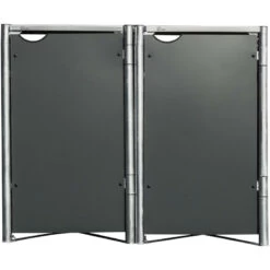Cache-poubelle 2 Compartiments Müllbox En Aluminium Gris 2x240L – HIDE