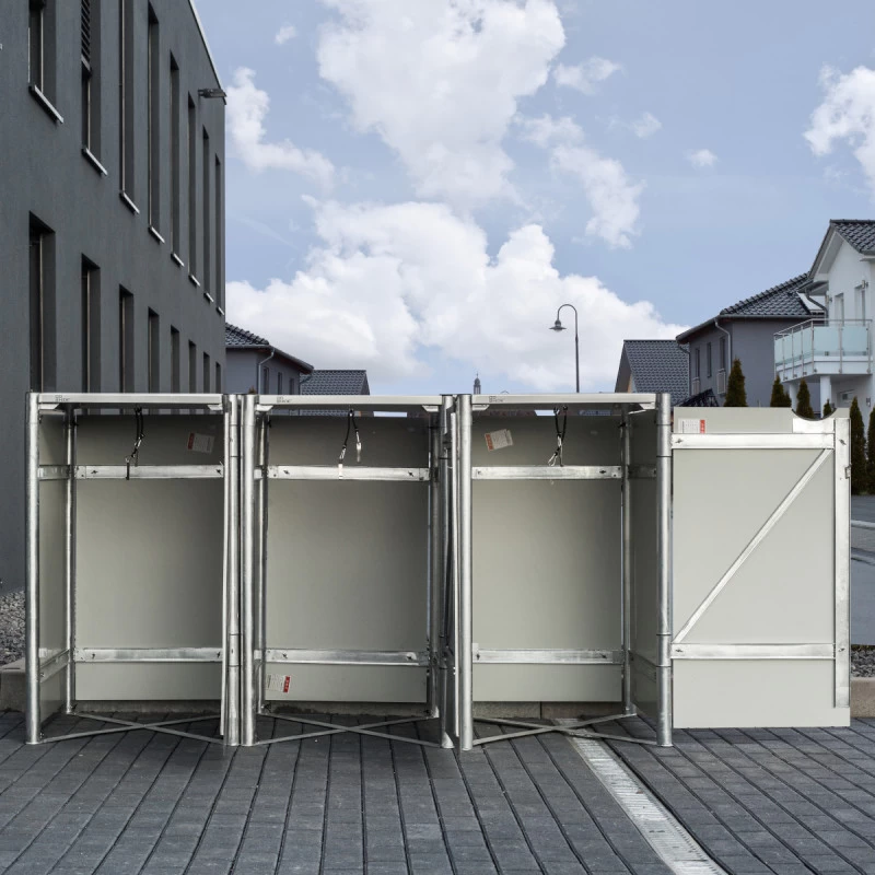 Cache-poubelle 3 Compartiments Müllbox En Aluminium Gris 3x140L – HIDE 4 Cache-poubelle 3 Compartiments Müllbox En Aluminium Gris 3x140L – HIDE – Image 4