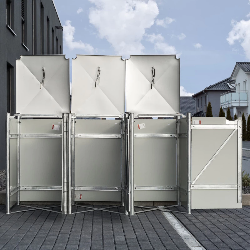 Cache-poubelle 3 Compartiments Müllbox En Aluminium Gris 3x140L – HIDE 5 Cache-poubelle 3 Compartiments Müllbox En Aluminium Gris 3x140L – HIDE – Image 5