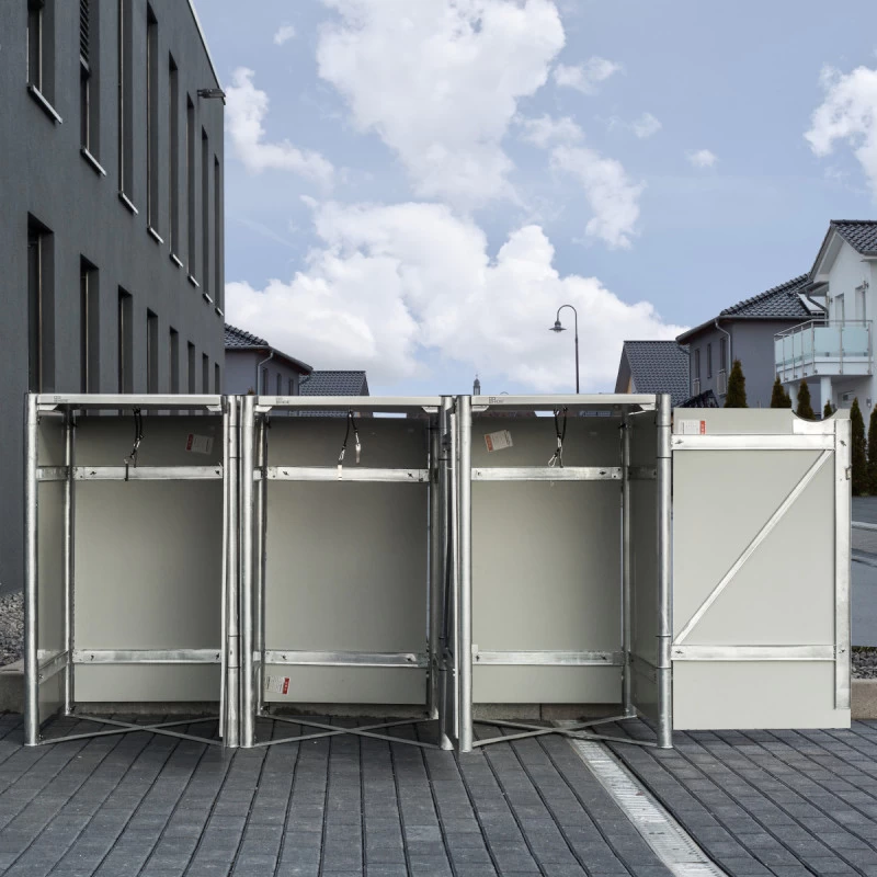 Cache-poubelle 3 Compartiments Müllbox En Aluminium Gris 3x240L – HIDE 5 Cache-poubelle 3 Compartiments Müllbox En Aluminium Gris 3x240L – HIDE – Image 5