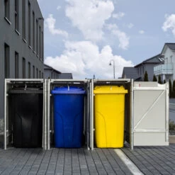 Cache-poubelle 3 Compartiments Müllbox En Aluminium Noir 3x140L – HIDE 11 Cache-poubelle 3 Compartiments Müllbox En Aluminium Noir 3x140L – HIDE -Outdoor Soldes cache poubelle 3 compartiments mullbox en aluminium noir 3x140l hide 5