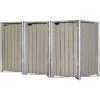 Cache-poubelle 3 Compartiments Müllbox En Bois Traité Gris 3x140L – HIDE