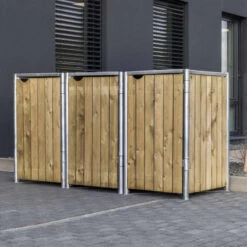 Cache-poubelle 3 Compartiments Müllbox En Bois Traité Naturel 3x240L – HIDE 9 Cache-poubelle 3 Compartiments Müllbox En Bois Traité Naturel 3x240L – HIDE -Outdoor Soldes cache poubelle 3 compartiments mullbox en bois traite naturel 3x240l hide 3