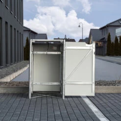 Cache-poubelle Müllbox En Aluminium Gris 140L – HIDE -Outdoor Soldes cache poubelle mullbox en aluminium gris 140l hide 3