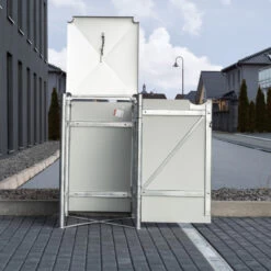 Cache-poubelle Müllbox En Aluminium Gris 140L – HIDE -Outdoor Soldes cache poubelle mullbox en aluminium gris 140l hide 4