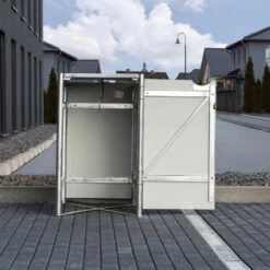 Cache-poubelle Müllbox En Aluminium Gris 240L – HIDE -Outdoor Soldes cache poubelle mullbox en aluminium gris 240l hide 2