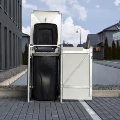 Cache-poubelle Müllbox En Aluminium Gris 240L – HIDE -Outdoor Soldes cache poubelle mullbox en aluminium gris 240l hide 5