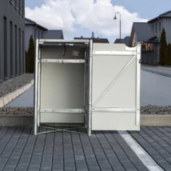 Cache-poubelle Müllbox En Aluminium Noir 140L – HIDE -Outdoor Soldes cache poubelle mullbox en aluminium noir 140l hide 3