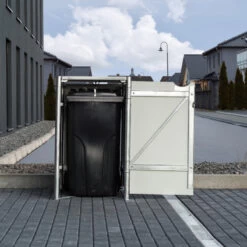 Cache-poubelle Müllbox En Aluminium Noir 140L – HIDE -Outdoor Soldes cache poubelle mullbox en aluminium noir 140l hide 5