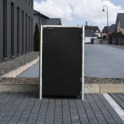 Cache-poubelle Müllbox En Aluminium Noir 240L – HIDE -Outdoor Soldes cache poubelle mullbox en aluminium noir 240l hide 2