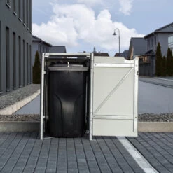 Cache-poubelle Müllbox En Aluminium Noir 240L – HIDE -Outdoor Soldes cache poubelle mullbox en aluminium noir 240l hide 5