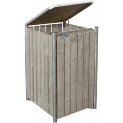 Outdoor Soldes -Outdoor Soldes cache poubelle mullbox en bois traite gris 140l hide 1
