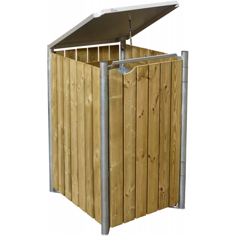 Cache-poubelle Müllbox En Bois Traité Naturel 240L – HIDE 1 Cache-poubelle Müllbox En Bois Traité Naturel 240L – HIDE