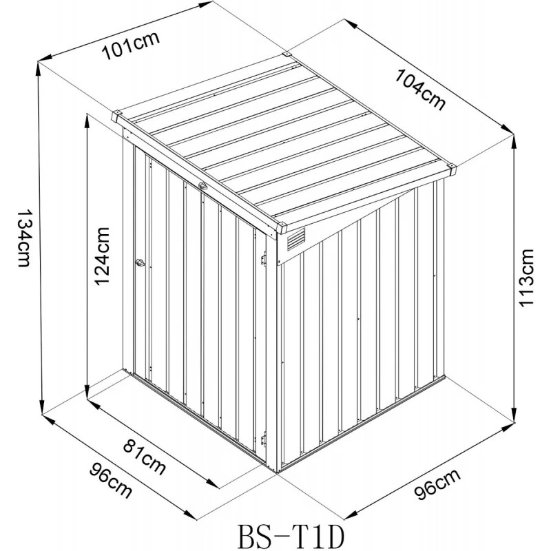 Cache-poubelle Simple En Acier Pour Conteneurs 240L – Westmann 2 Cache-poubelle Simple En Acier Pour Conteneurs 240L – Westmann – Image 2