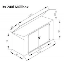 Cache-poubelle Triple 235x100x131cm En Acier Pour Conteneurs 240L – Westmann -Outdoor Soldes cache poubelle triple 235x100x131cm en acier pour conteneurs 240l westmann 5