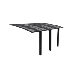 Carport 300x500cm En Aluminium Gris Anthracite H220cm Avec 3 Poteaux ULISS - GardenGate