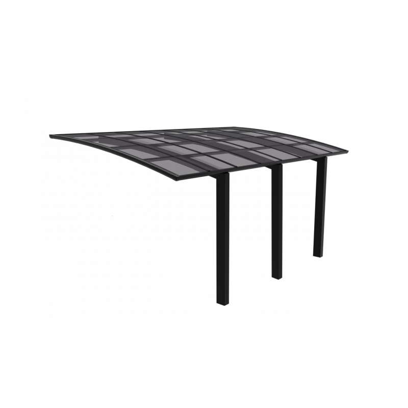 Carport 300x500cm En Aluminium Gris Anthracite H220cm Avec 3 Poteaux ULISS - GardenGate 1 Carport 300x500cm En Aluminium Gris Anthracite H220cm Avec 3 Poteaux ULISS - GardenGate