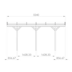 Carport Adossé 1 Voiture HENRI En Pin Traité Autoclave 15,77m² - Forest Style -Outdoor Soldes carport adosse 1 voiture pin traite autoclave 1572m 2