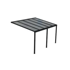 Carport Adossé 300x500cm En Aluminium Blanc H280cm Avec 3 Poteaux MARBELLA - GardenGate