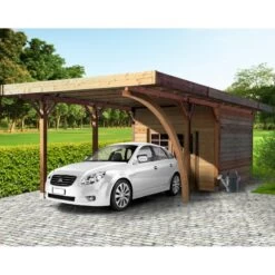 Carport Configuré 7x4x2,5m En Bois Traité Autoclave - SOLID