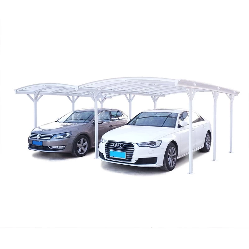 Carport Double En Aluminium Laqué Blanc Et Polycarbonate 6mm X-METAL 2 Carport Double En Aluminium Laqué Blanc Et Polycarbonate 6mm X-METAL – Image 2
