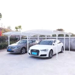 Carport Double En Aluminium Laqué Blanc Et Polycarbonate 6mm X-METAL 8 Carport Double En Aluminium Laqué Blanc Et Polycarbonate 6mm X-METAL -Outdoor Soldes carport double en aluminium laque blanc et polycarbonate 6mm x metal 2