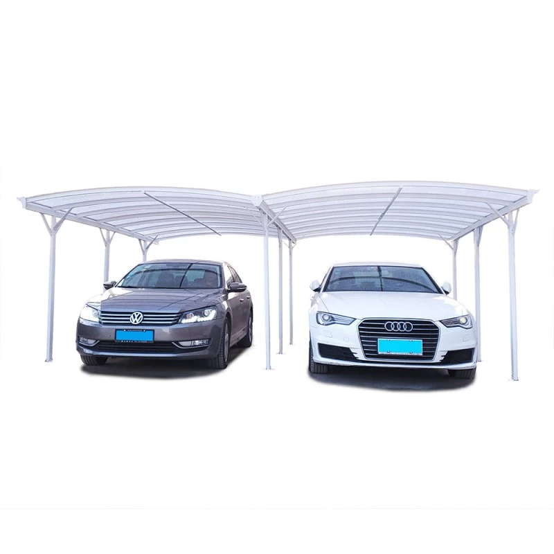 Carport Double En Aluminium Laqué Blanc Et Polycarbonate 6mm X-METAL 4 Carport Double En Aluminium Laqué Blanc Et Polycarbonate 6mm X-METAL – Image 4