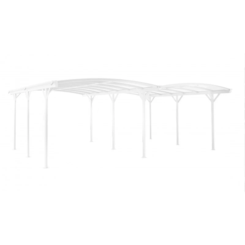 Carport Double En Aluminium Laqué Blanc Et Polycarbonate 6mm X-METAL 6 Carport Double En Aluminium Laqué Blanc Et Polycarbonate 6mm X-METAL – Image 6