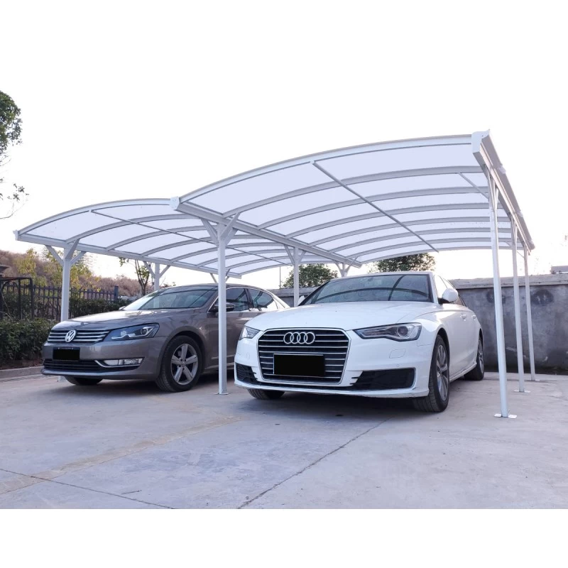 Carport Double En Aluminium Laqué Blanc Et Polycarbonate 6mm X-METAL 1 Carport Double En Aluminium Laqué Blanc Et Polycarbonate 6mm X-METAL