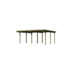 Carport Double En Pin Autoclave Avec Toit PVC 27,58m² - Karibu -Outdoor Soldes carport double en pin autoclave avec toit pvc 2758m karibu 4