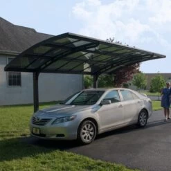 Carport En Alu Gris Et Polycarbonate Arizona Breeze 5000 - Palram - Canopia