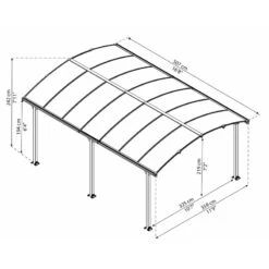 Carport En Alu Gris Et Polycarbonate 1 Voiture 18,2m² Arcadia™ 5000 – Canopia -Outdoor Soldes carport en alu gris et polycarbonate 1 voiture 182m arcadia 5000 canopia 2