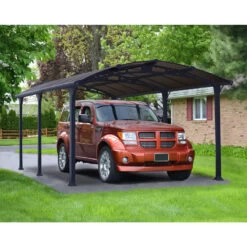 Carport En Alu Gris Et Polycarbonate 1 Voiture 18,2m² Arcadia™ 5000 – Canopia -Outdoor Soldes carport en alu gris et polycarbonate 1 voiture 182m arcadia 5000 canopia 3