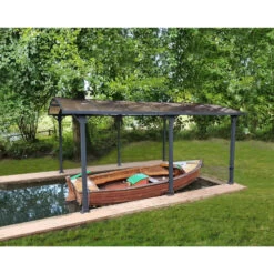 Carport En Alu Gris Et Polycarbonate 1 Voiture 18,2m² Arcadia™ 5000 – Canopia -Outdoor Soldes carport en alu gris et polycarbonate 1 voiture 182m arcadia 5000 canopia 4