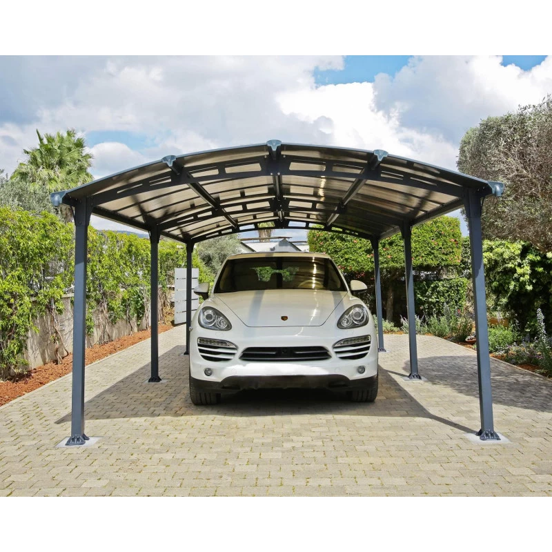 Carport En Alu Gris Et Polycarbonate 1 Voiture 23,3m² Arcadia™ 6400 – Canopia 1 Carport En Alu Gris Et Polycarbonate 1 Voiture 23,3m² Arcadia™ 6400 – Canopia