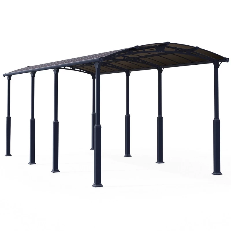 Carport En Alu Gris Et Polycarbonate 1 Voiture 31m² Arcadia Alpine 8500 - Canopia 5 Carport En Alu Gris Et Polycarbonate 1 Voiture 31m² Arcadia Alpine 8500 - Canopia – Image 5