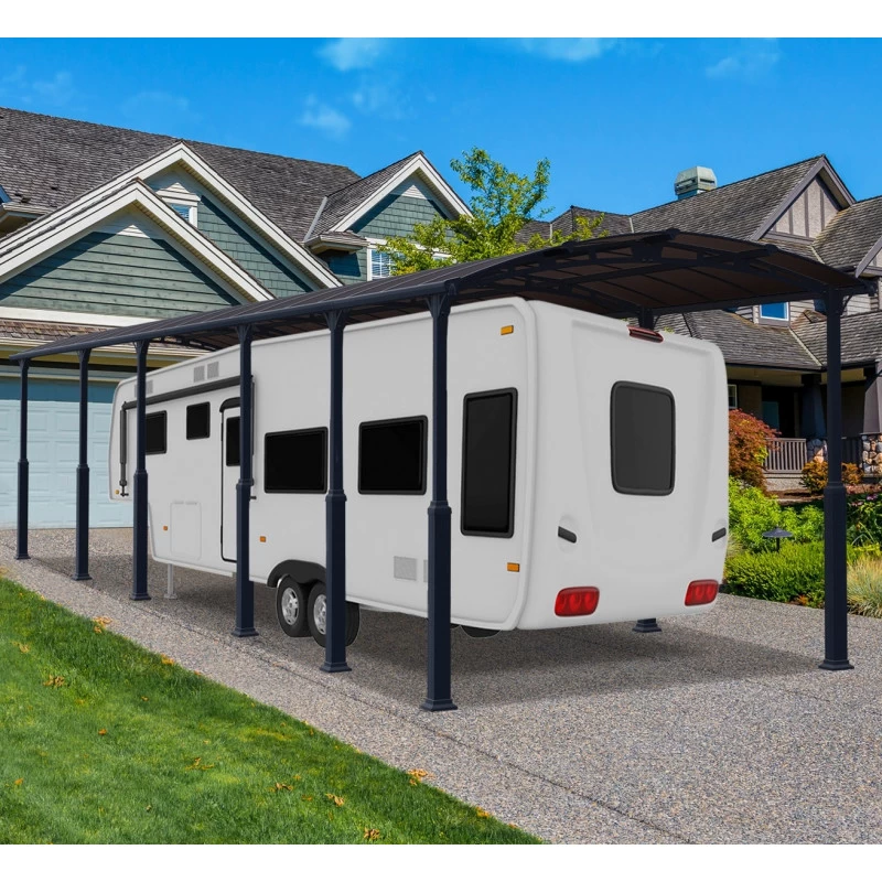 Carport En Alu Gris Et Polycarbonate 1 Voiture 46,3m² Arcadia Alpine 12700 - Canopia 2 Carport En Alu Gris Et Polycarbonate 1 Voiture 46,3m² Arcadia Alpine 12700 - Canopia – Image 2