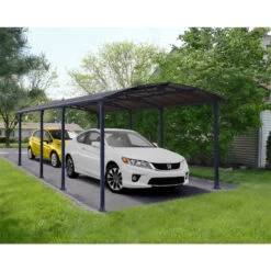 Carport En Alu Gris Et Polycarbonate 31m² Arcadia™ 8500 – Canopia