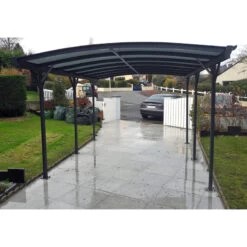 Carport En Aluminium Anthracite 3x5,05m Et Polycarbonate 6mm X-METAL -Outdoor Soldes carport en aluminium anthracite 3x505m et polycarbonate 6mm x metal 5
