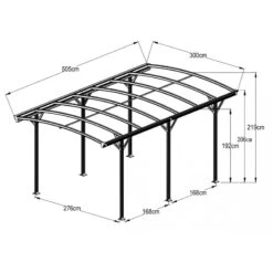Carport En Aluminium Blanc 3x5,05m Et Polycarbonate 6mm X-METAL -Outdoor Soldes carport en aluminium blanc 3x505m et polycarbonate 6mm x metal 2