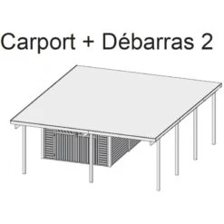 Carport En Bois Autoclave 30,35m² Avec Débarras 9m² - Karibu -Outdoor Soldes carport en bois autoclave 3035m avec debarras 9m karibu 2