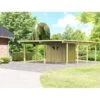 Carport En Bois Autoclave 30,35m² Avec Petit Débarras - Karibu