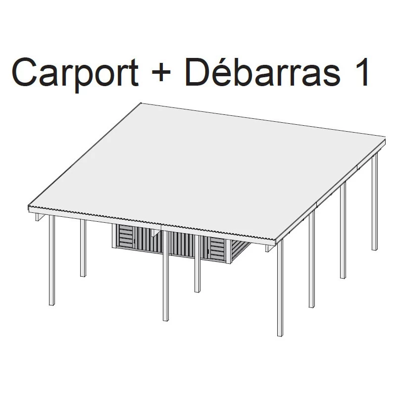 Carport En Bois Autoclave 30,35m² Avec Petit Débarras - Karibu 5 Carport En Bois Autoclave 30,35m² Avec Petit Débarras - Karibu – Image 5
