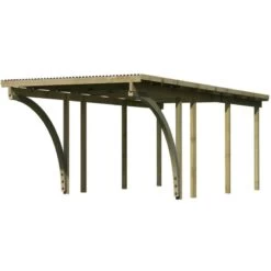 Carport En Pin Autoclave Avec Toit PVC 20,5m² + 2 Arcs D'entrée - Karibu 8 Carport En Pin Autoclave Avec Toit PVC 20,5m² + 2 Arcs D'entrée - Karibu -Outdoor Soldes carport en pin autoclave avec toit pvc 205m 2 arcs d entree karibu 2