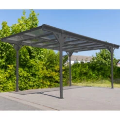 Carport Monopente HELSINKI En Aluminium Anthracite Et Polycarbonate 503x305cm - Westmann 8 Carport Monopente HELSINKI En Aluminium Anthracite Et Polycarbonate 503x305cm - Westmann -Outdoor Soldes carport monopente helsinki en aluminium anthracite et polycarbonate 503x305cm westmann 2