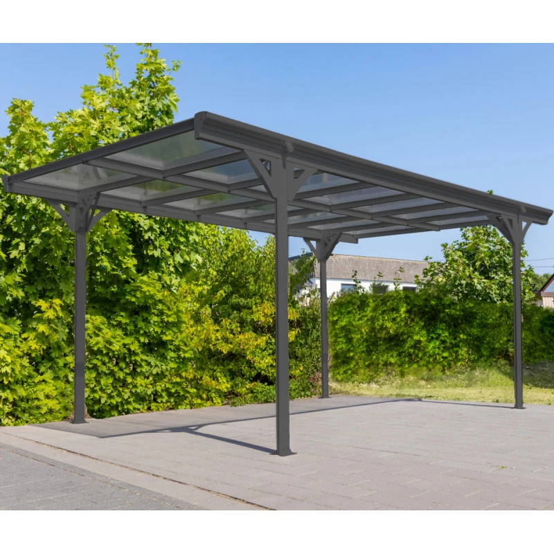 Carport Monopente HELSINKI En Aluminium Anthracite Et Polycarbonate 503x305cm - Westmann 3 Carport Monopente HELSINKI En Aluminium Anthracite Et Polycarbonate 503x305cm - Westmann – Image 3